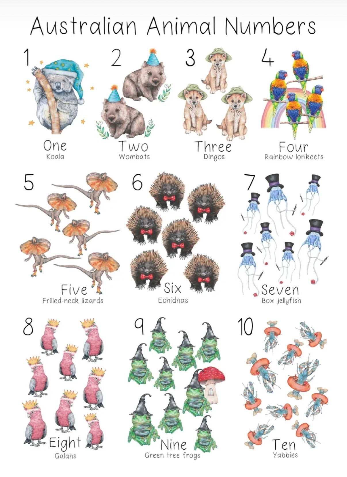 My Tiny Explorer- 'Quirky' Australian Animal Numbers