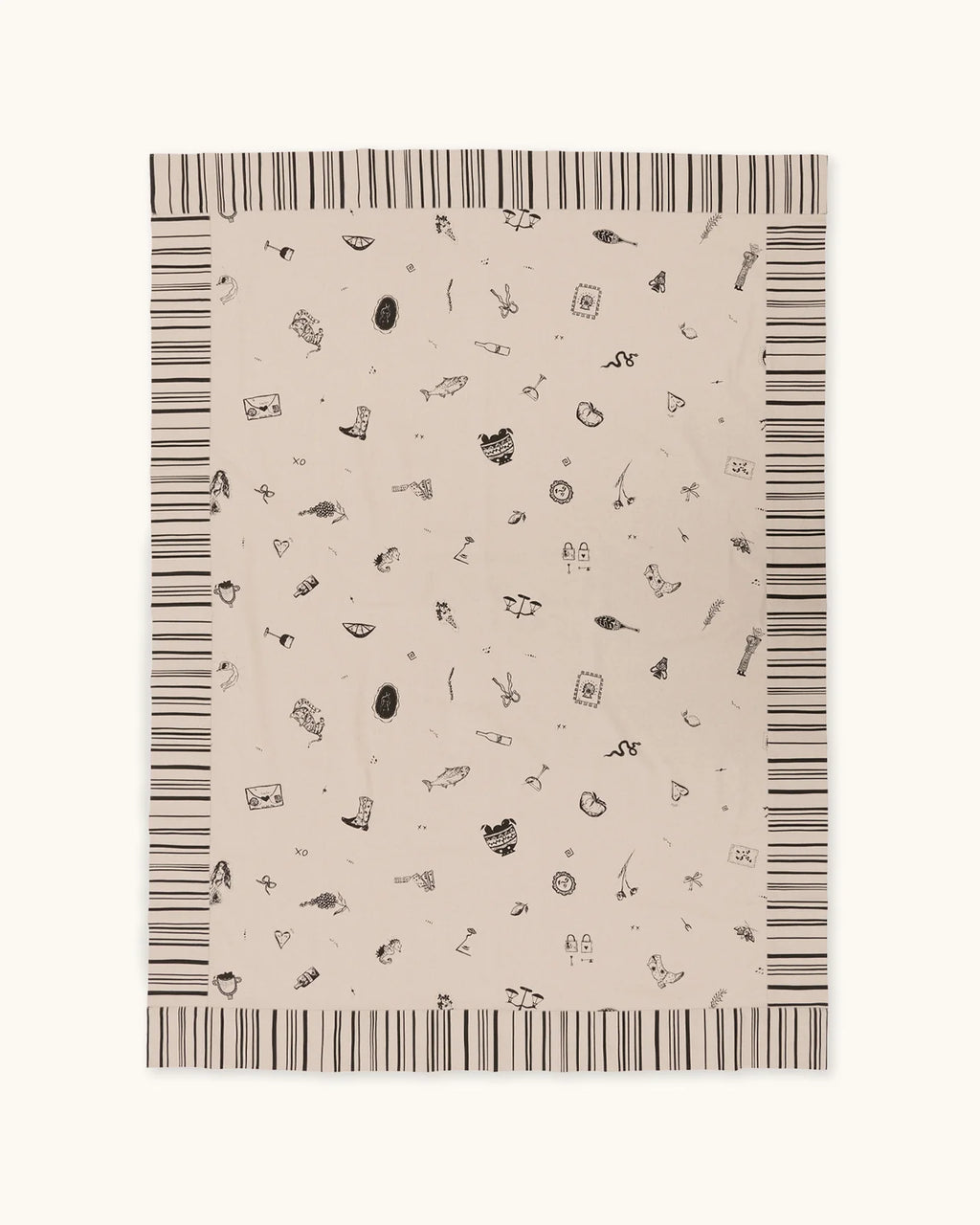 Olive's House Tablecloth — Black/ Beige