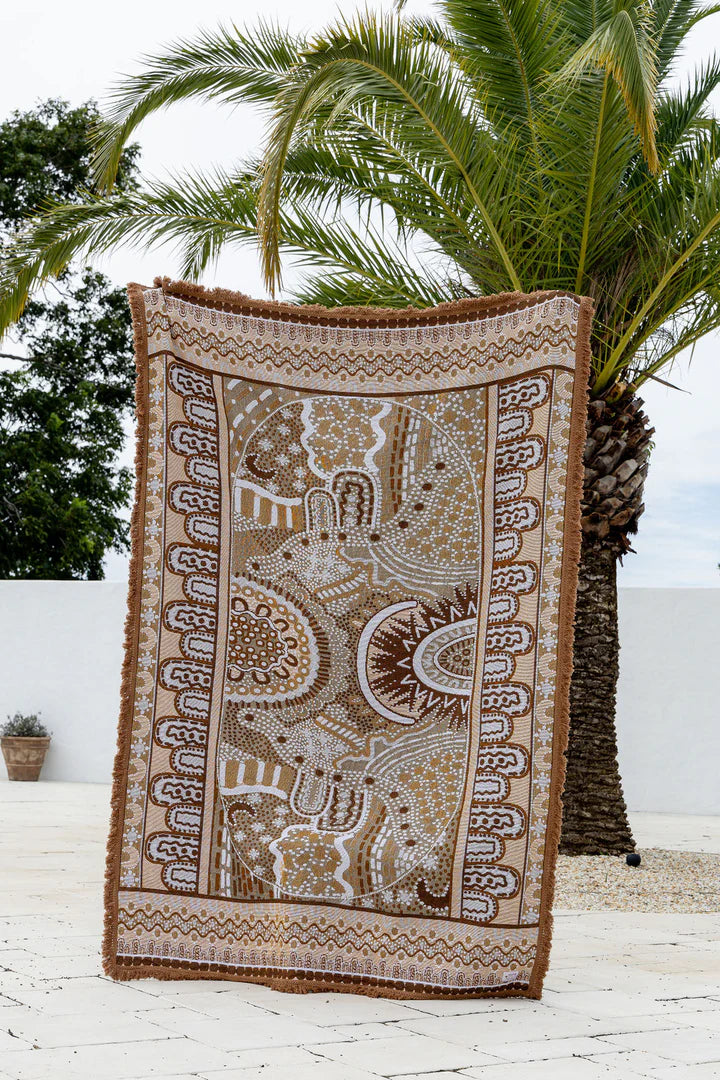 Alkira Brown Indigenous Art Throw