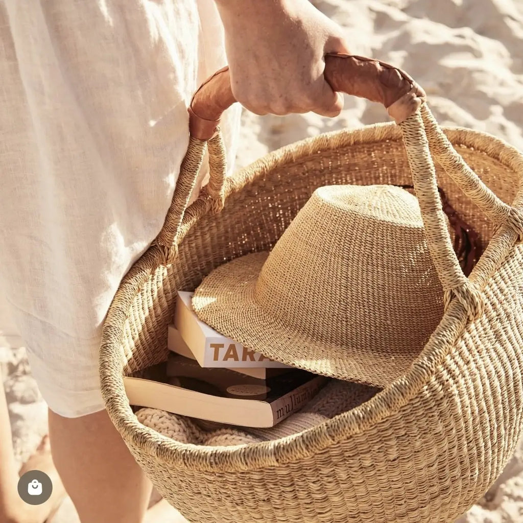 Jungle Direct Natural Round Basket- Medium