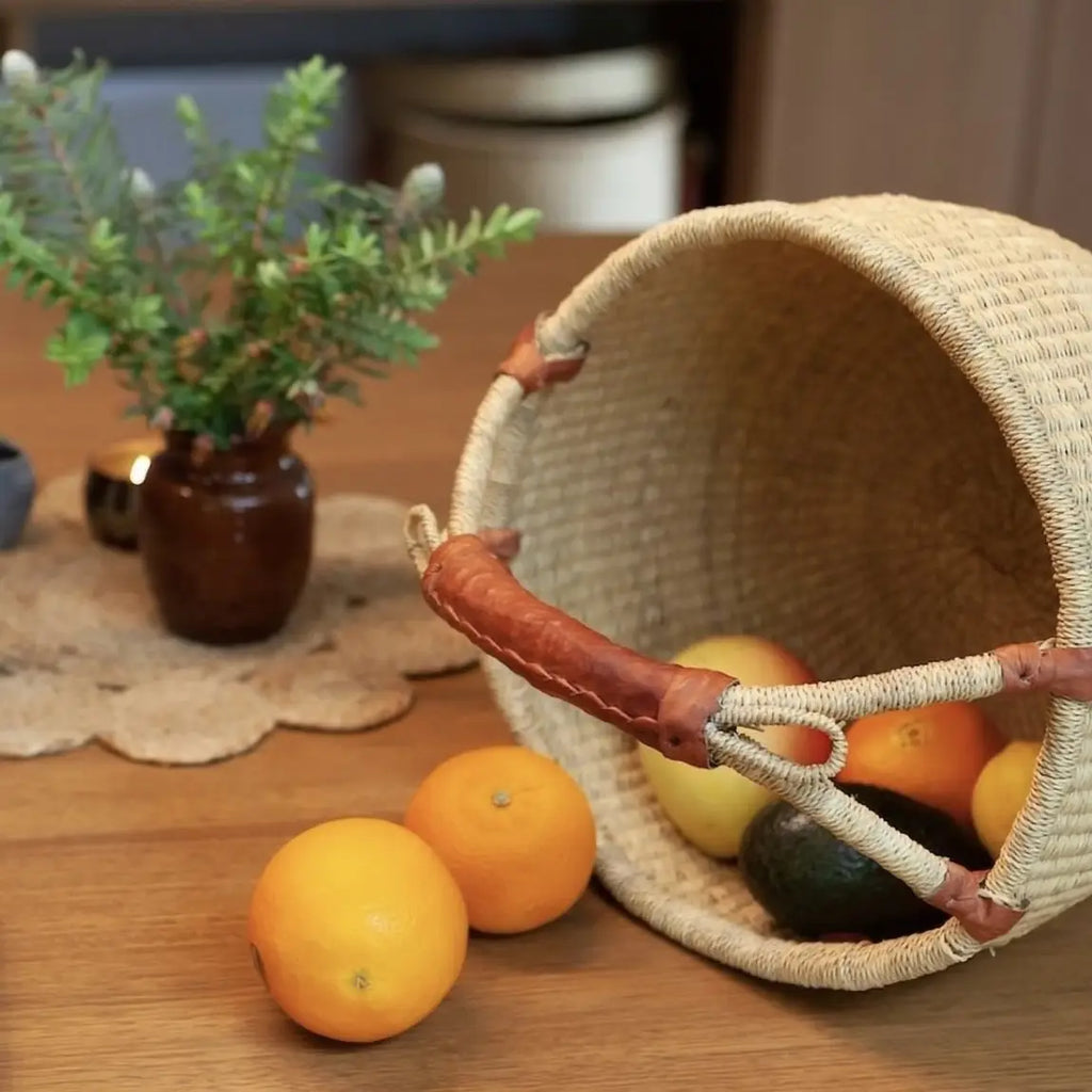 Jungle Direct Natural Round Basket- Large